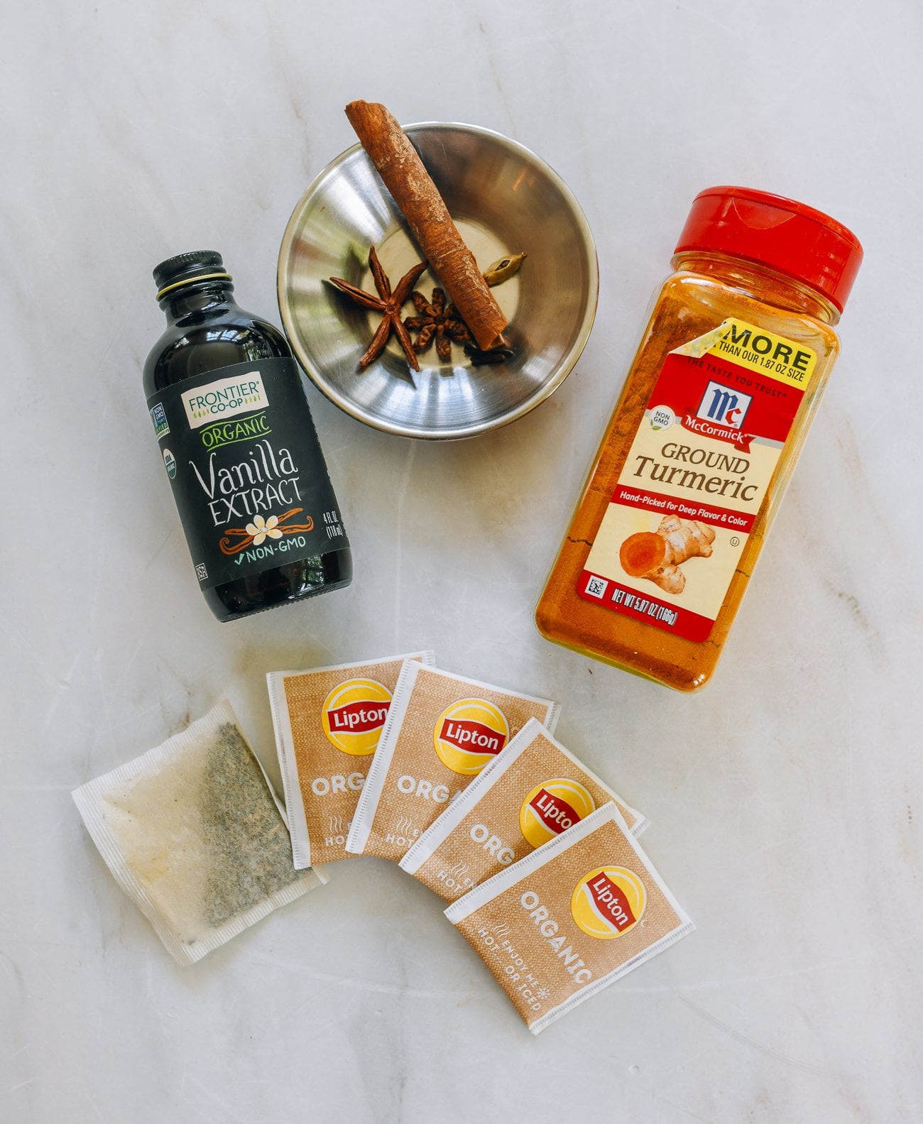 Ingredients for all natural Thai Tea