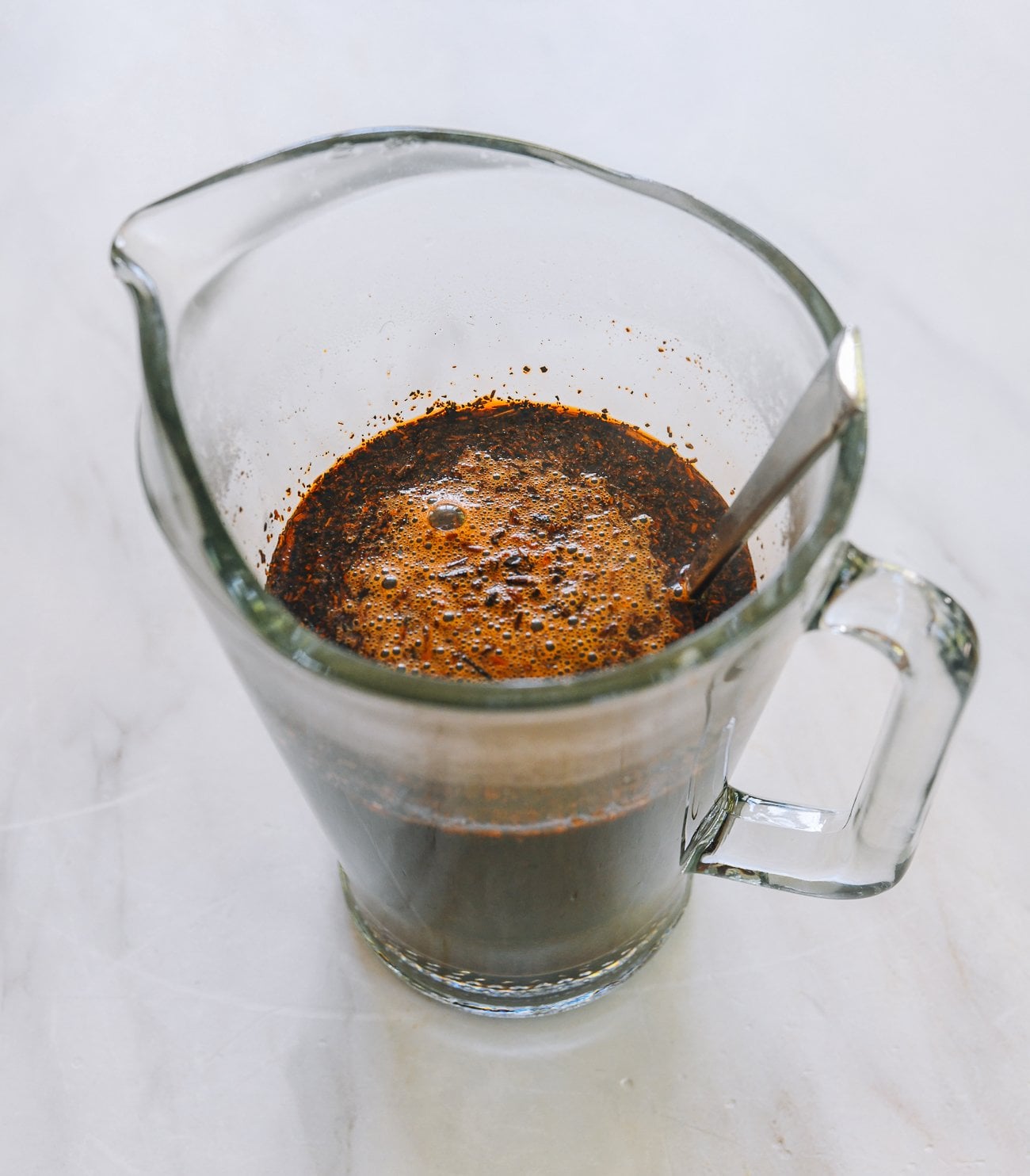 Thai tea mix with water in pitcher