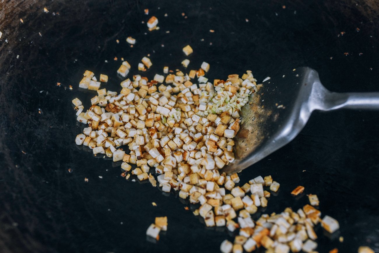 browned bits of tofu in ok
