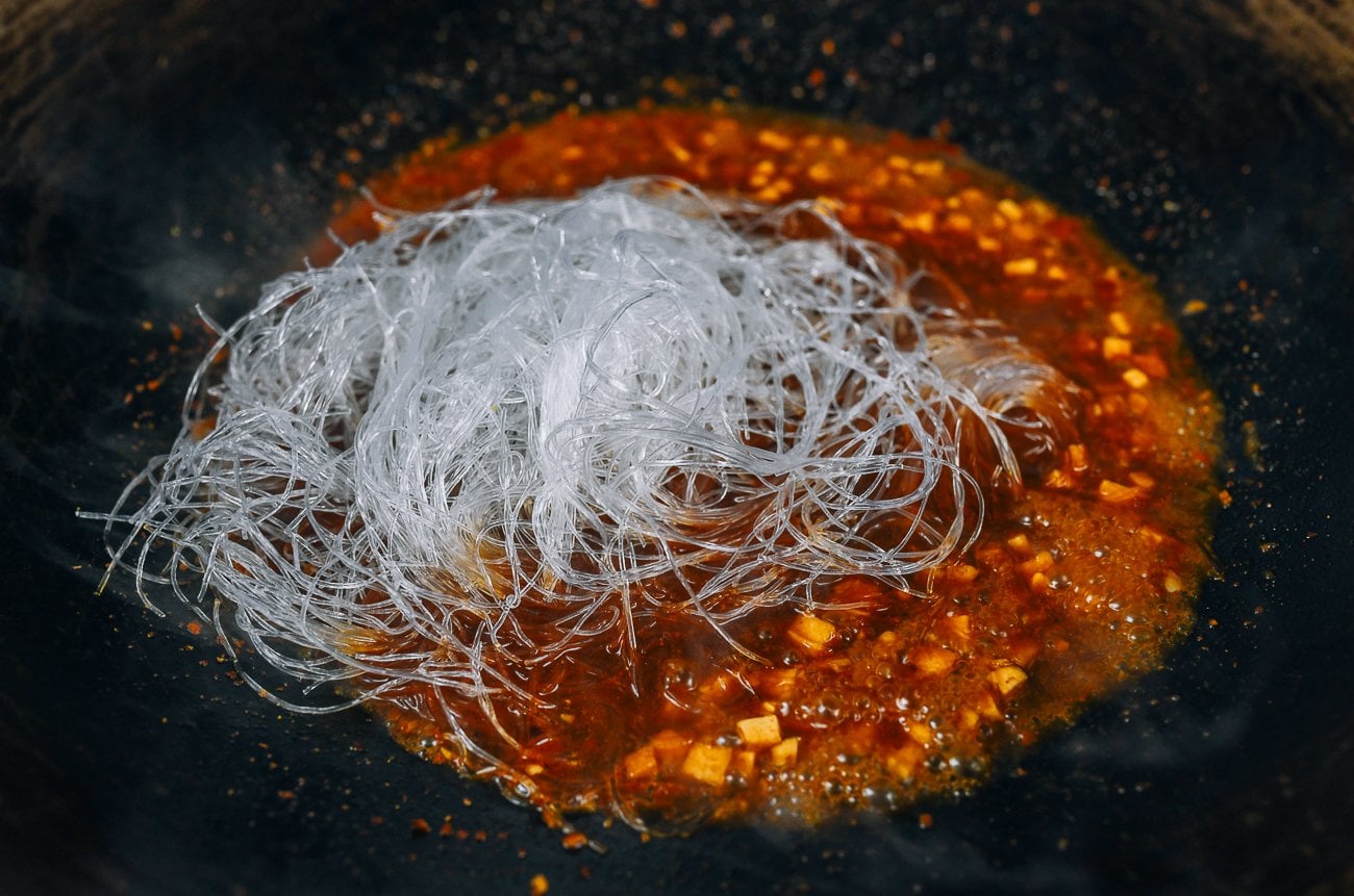 mung bean glass noodles in sauce