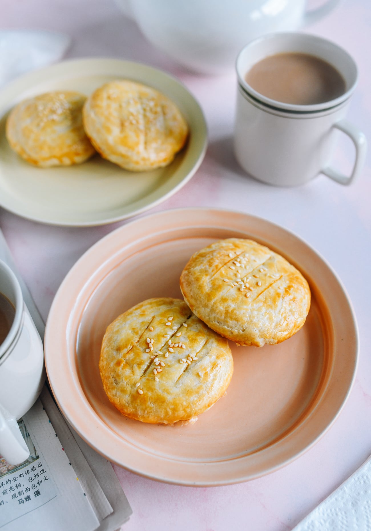 Wife Cake Lao Po Bing on Plates