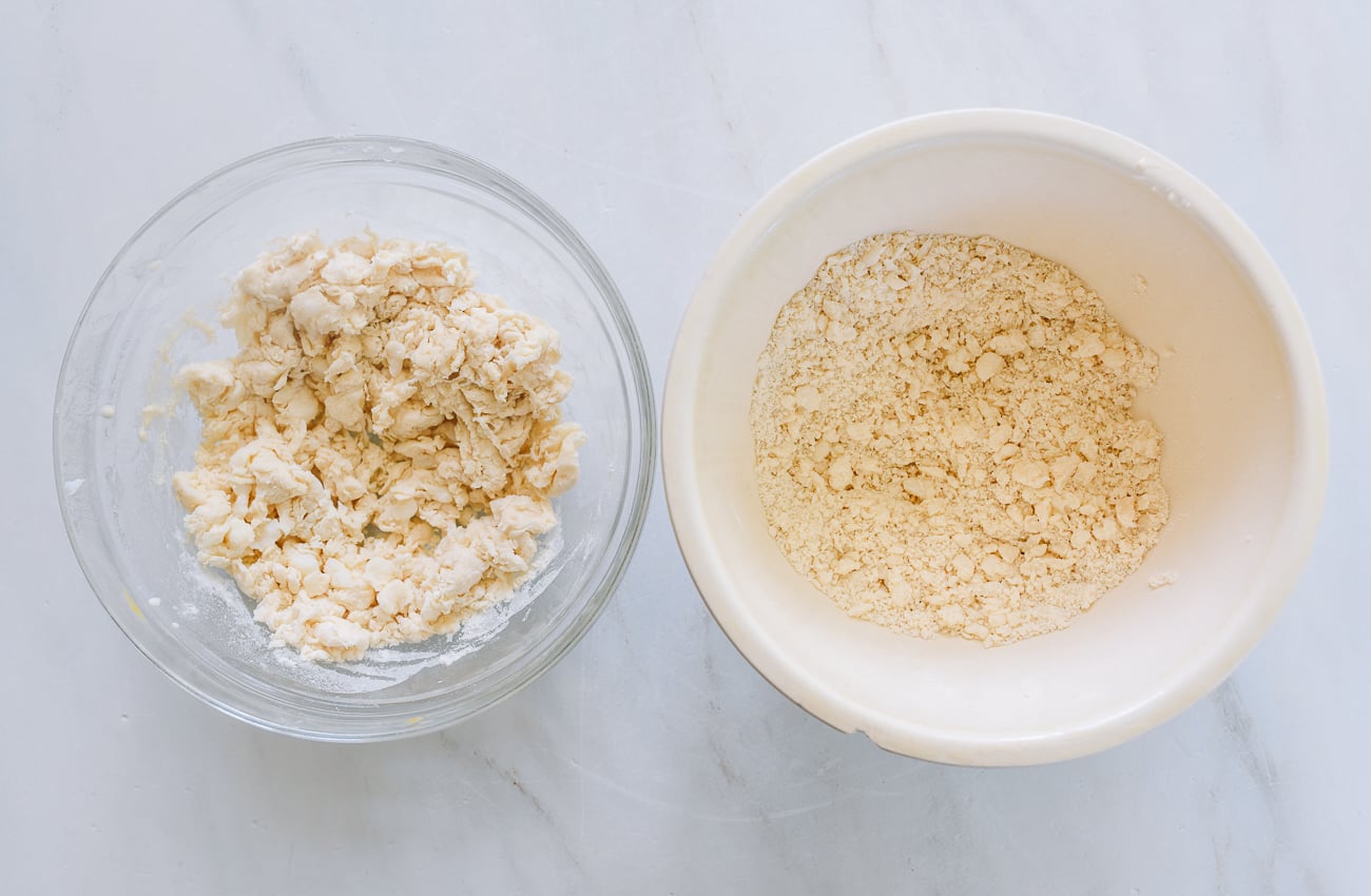 water and oil dough mixtures