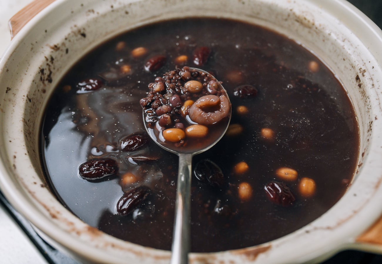 Chinese confinement soup halfway through cooking