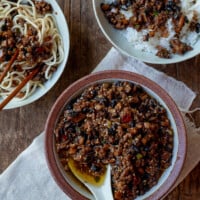 All purpose Chinese meat sauce for rice, noodles, and porridge