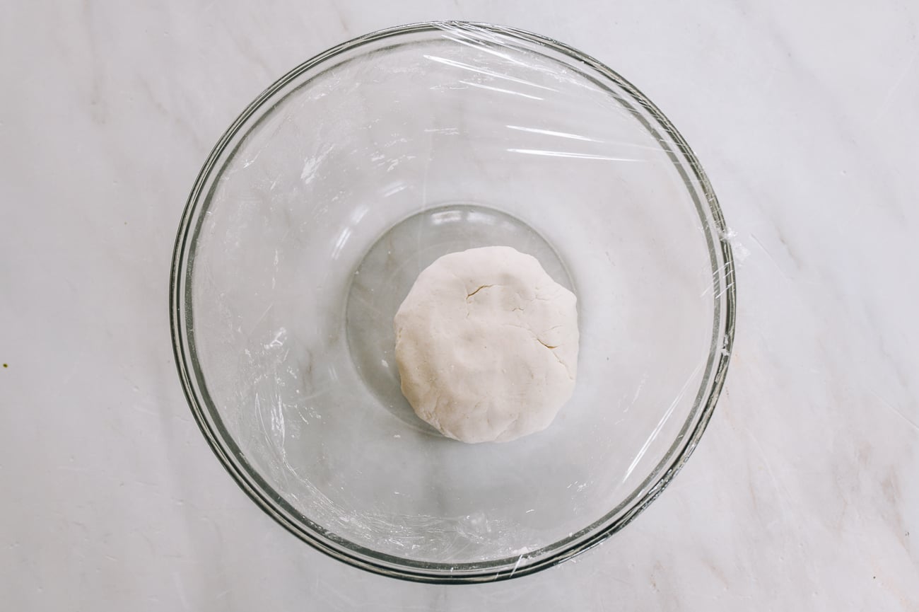 ball of gluten-free dumpling wrapper dough