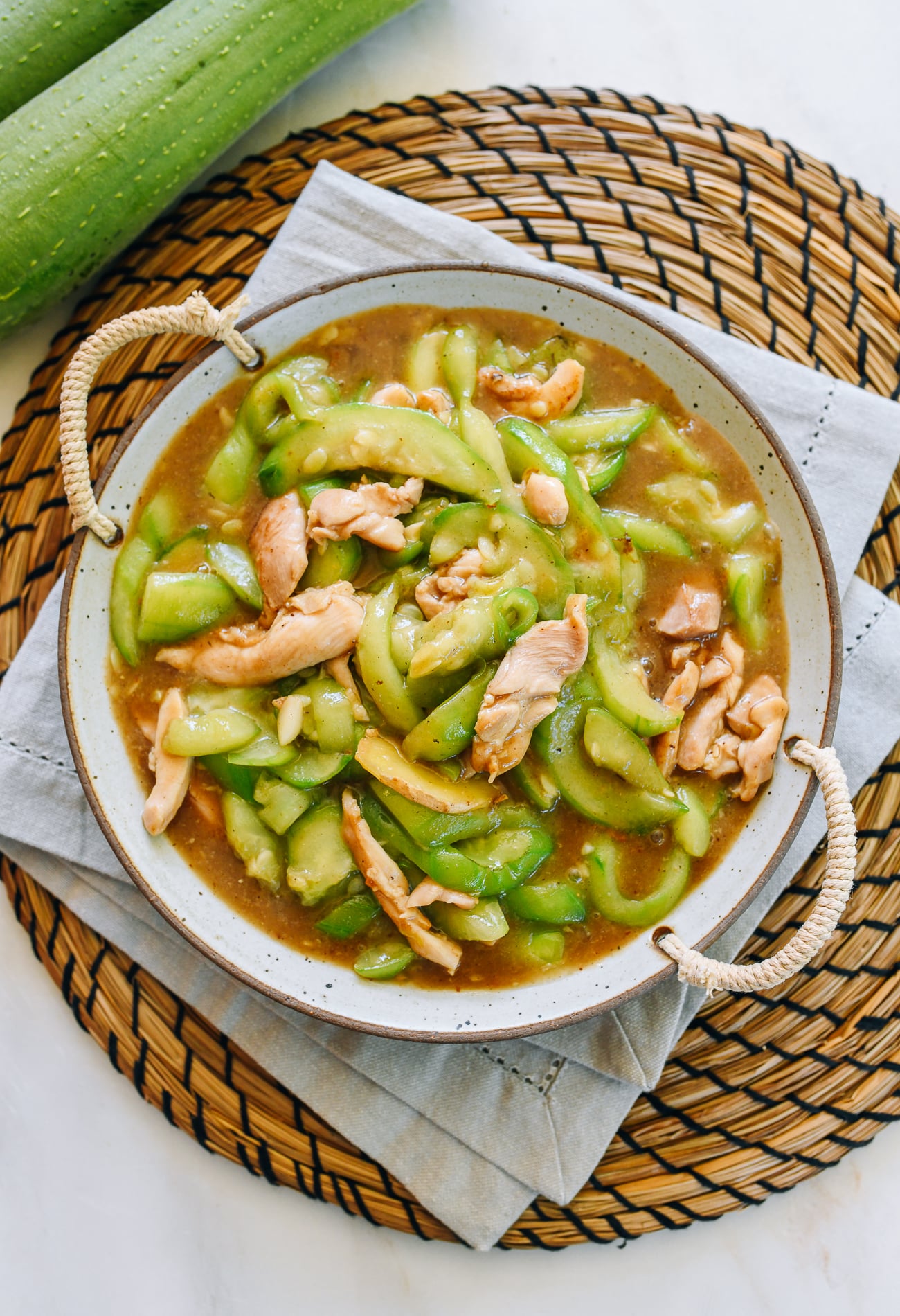 Stir-fried Loofah with Chicken