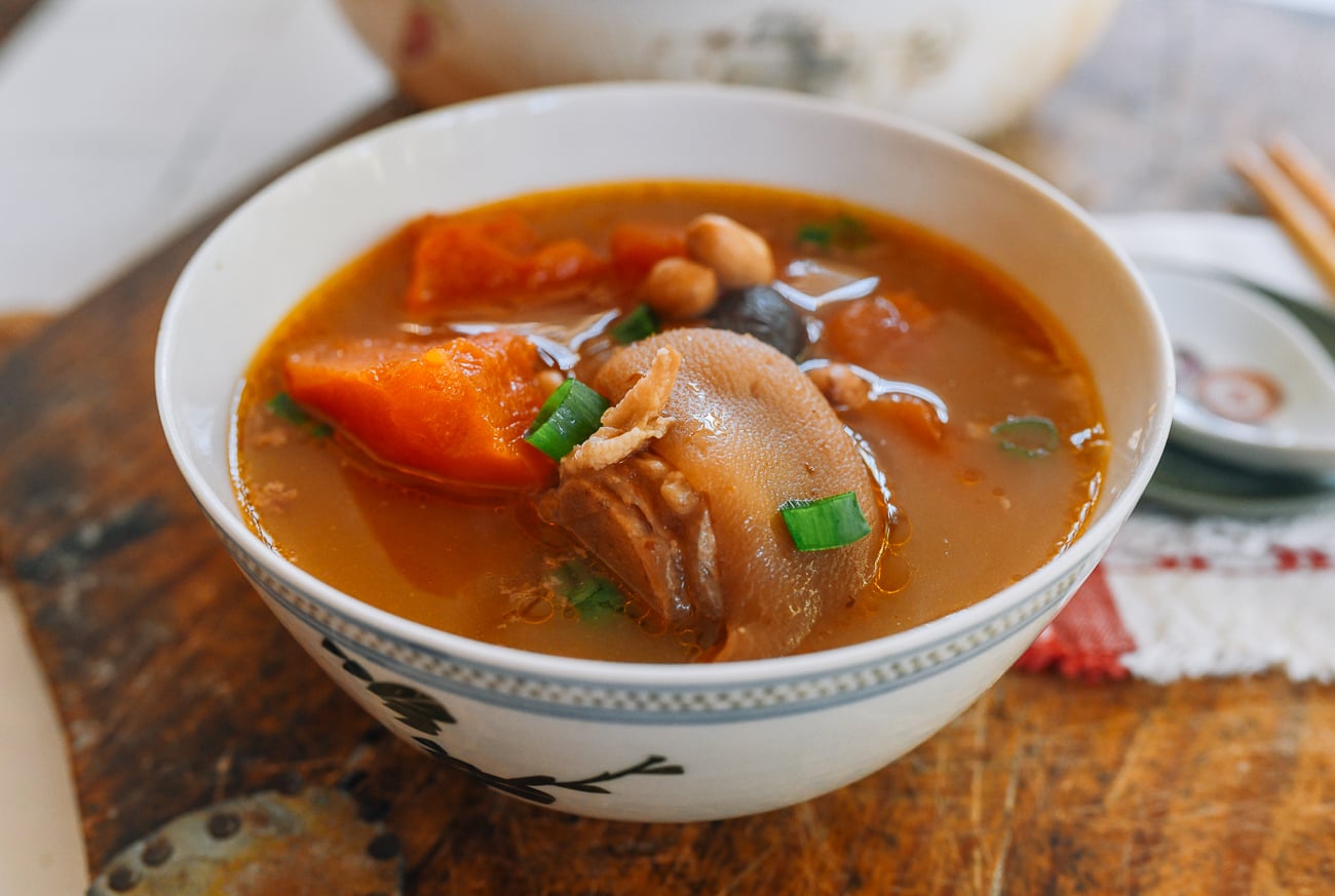 Bowl of Pig Feet Papaya Soup