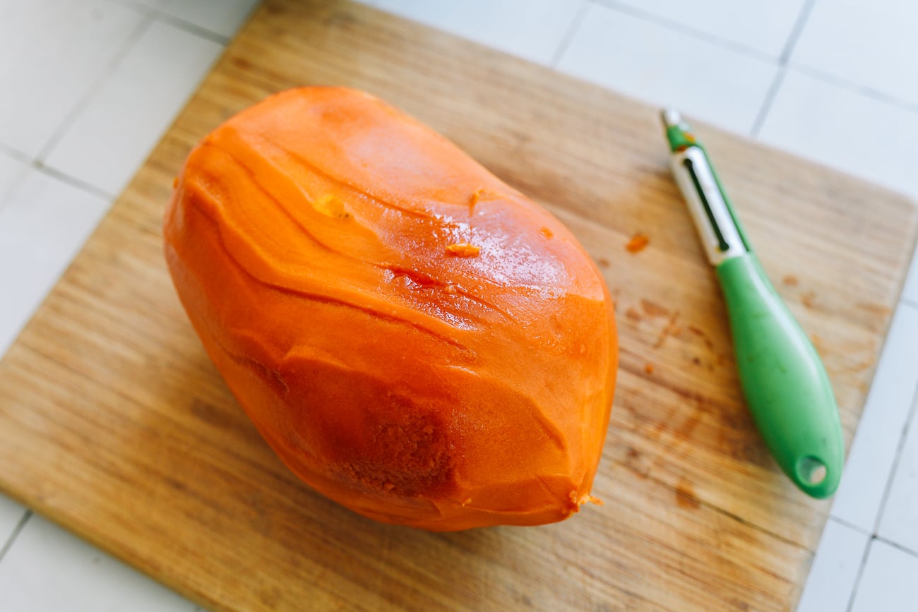 ripe peeled papaya