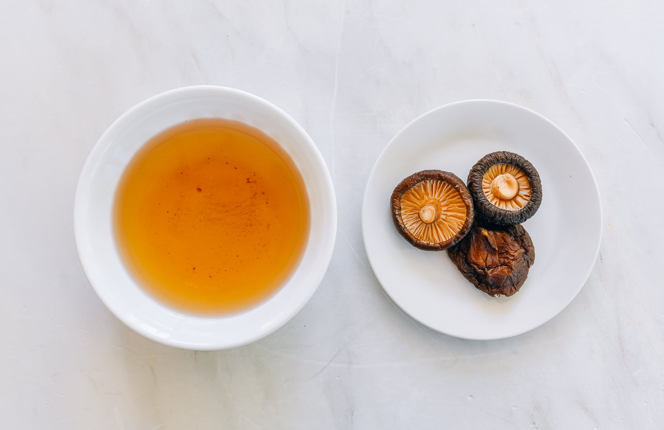 soaked dried shiitake mushrooms