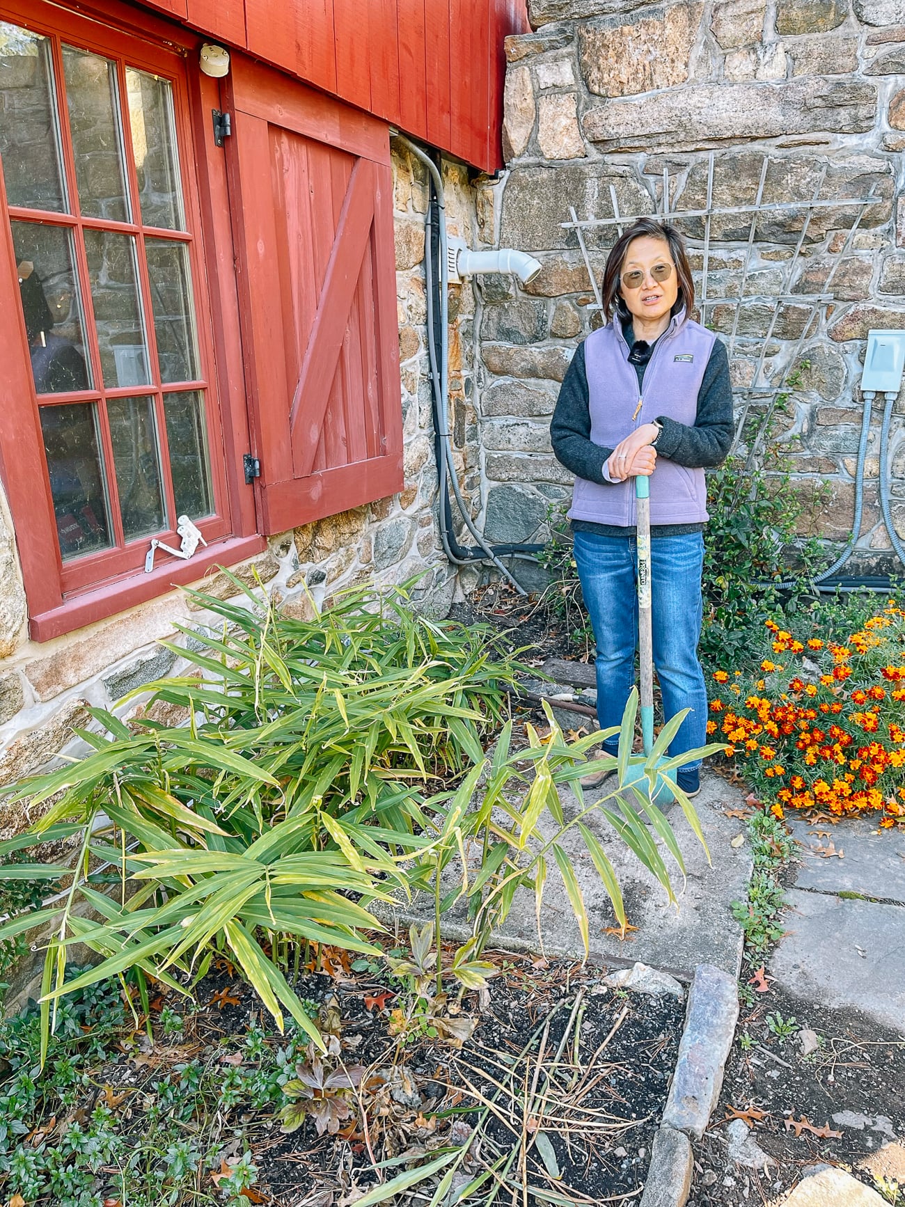 Judy with ginger plants