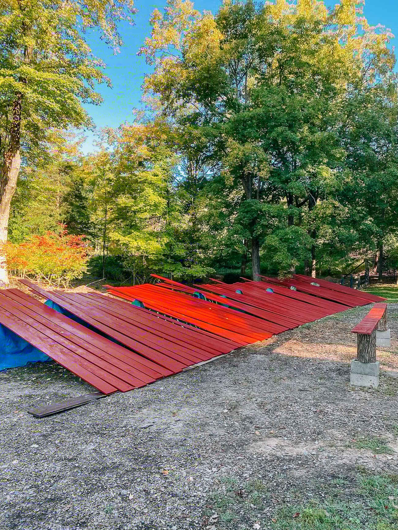 red painted cedar boards for barn siding