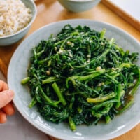 Stir-fried edible Chrysanthemum Greens or tong ho