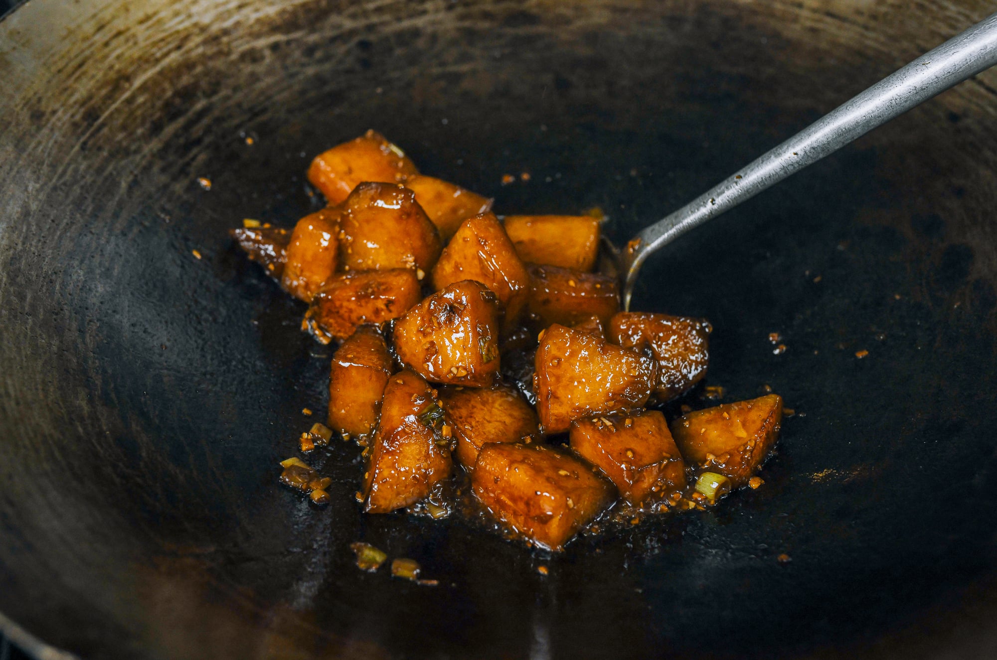 Chinese braised winter melon in wok