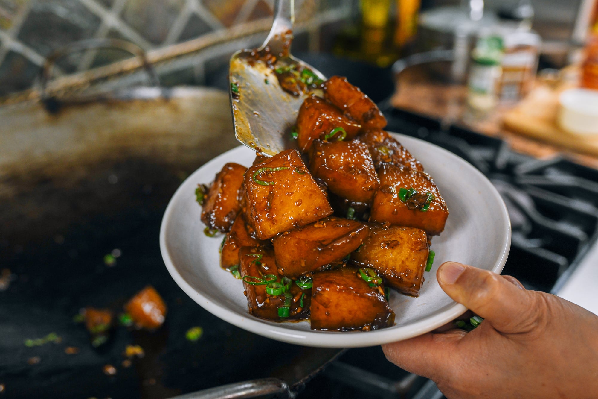 dishing up braised winter melon