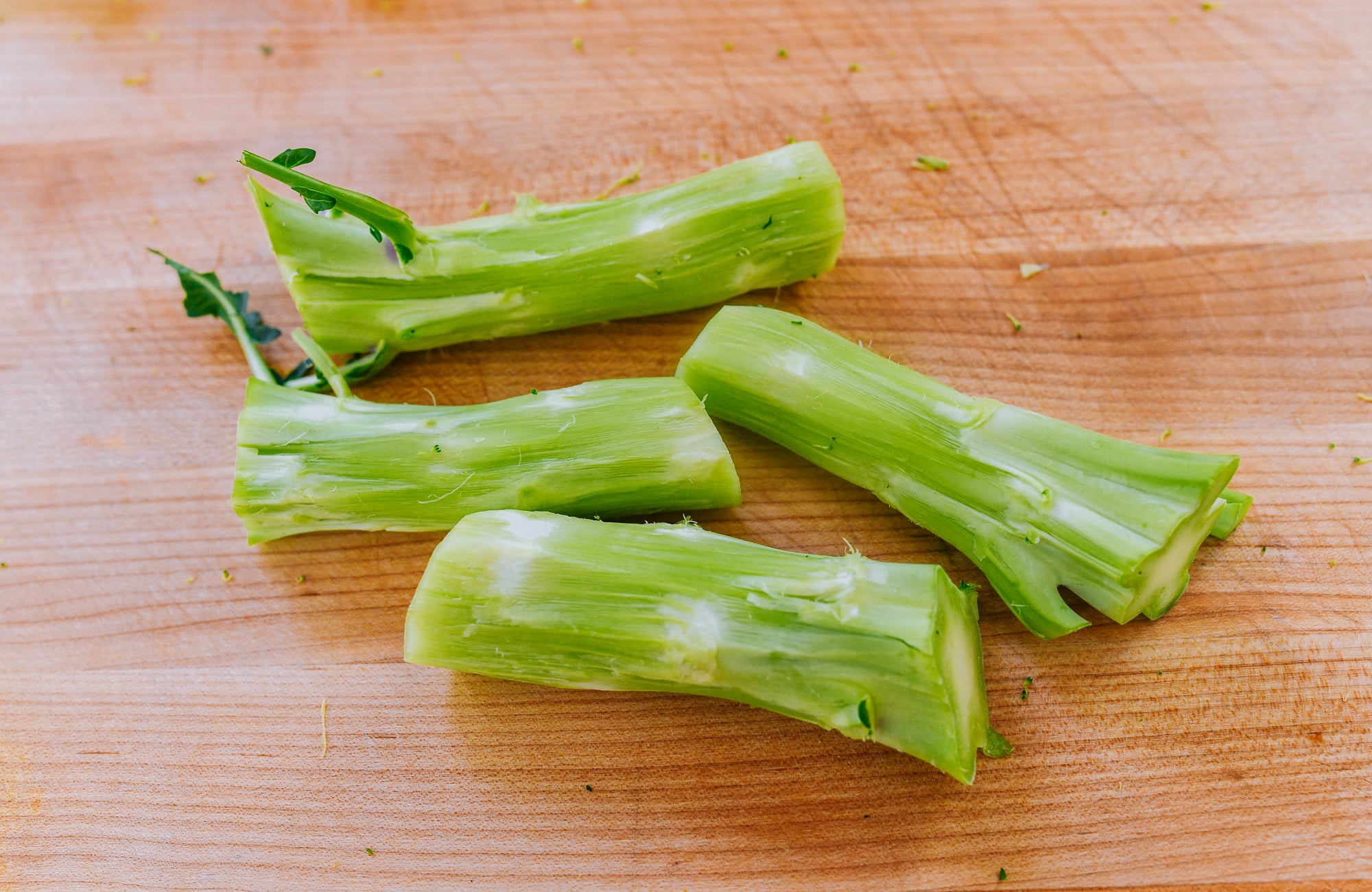 peeled broccoli stems