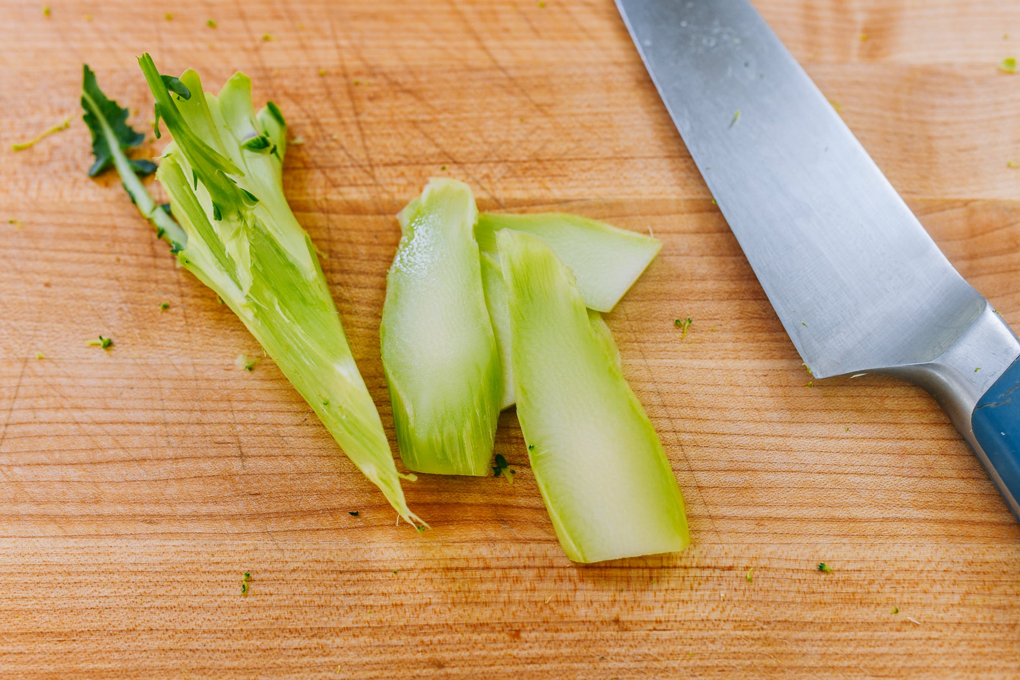 broccoli stem slices