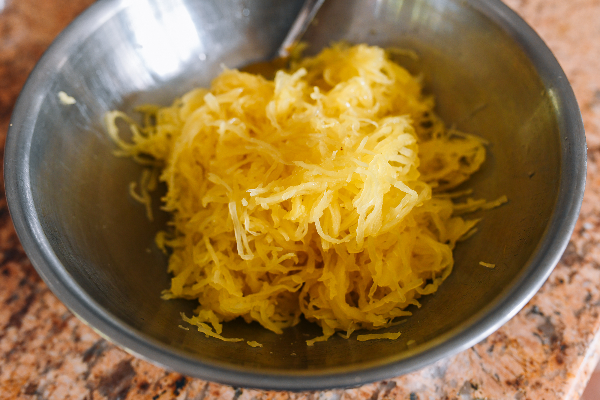 bowl of spaghetti squash strands