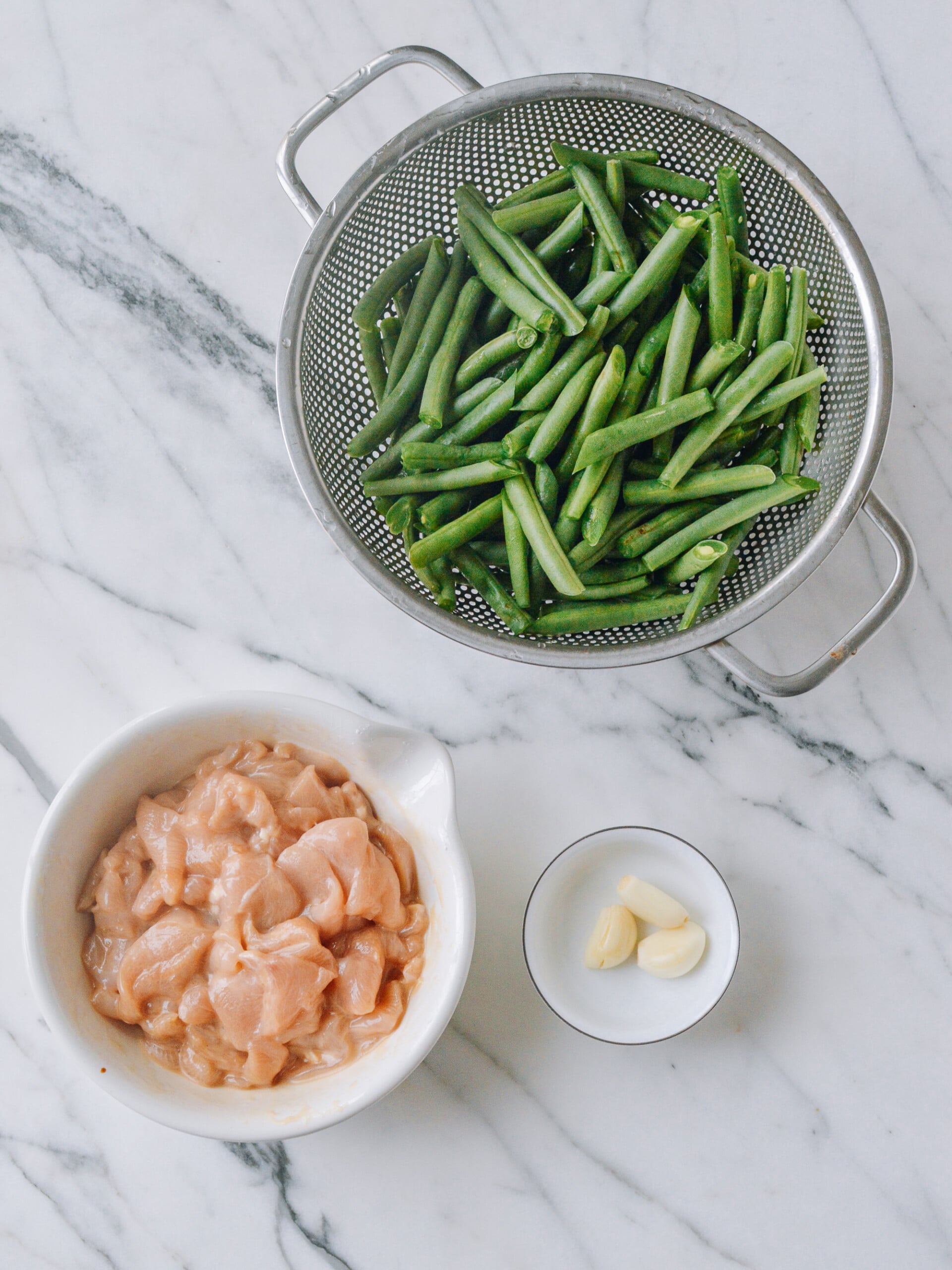 ingredients for Chinese chicken with string beans recipe