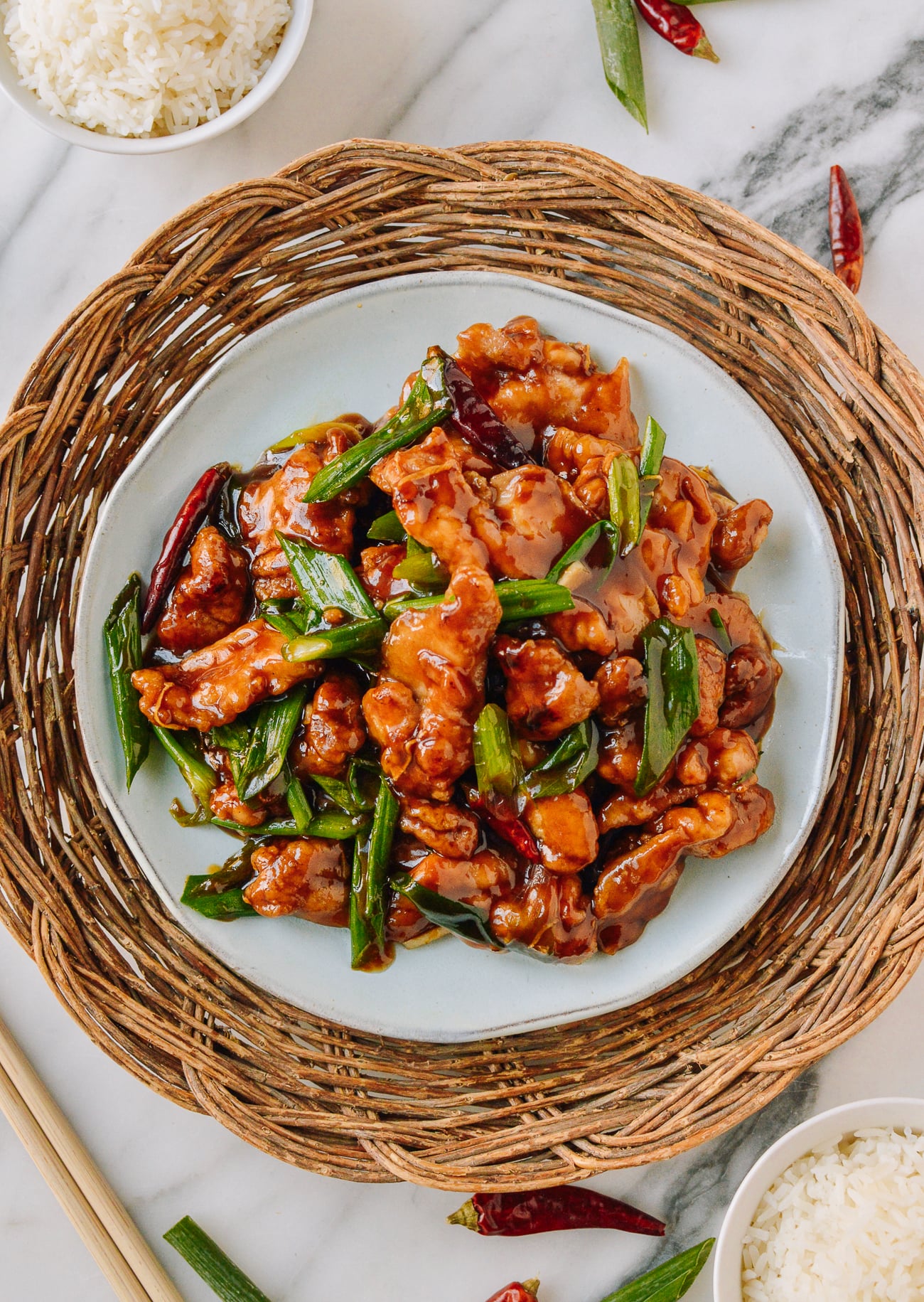 Plate of Mongolian chicken