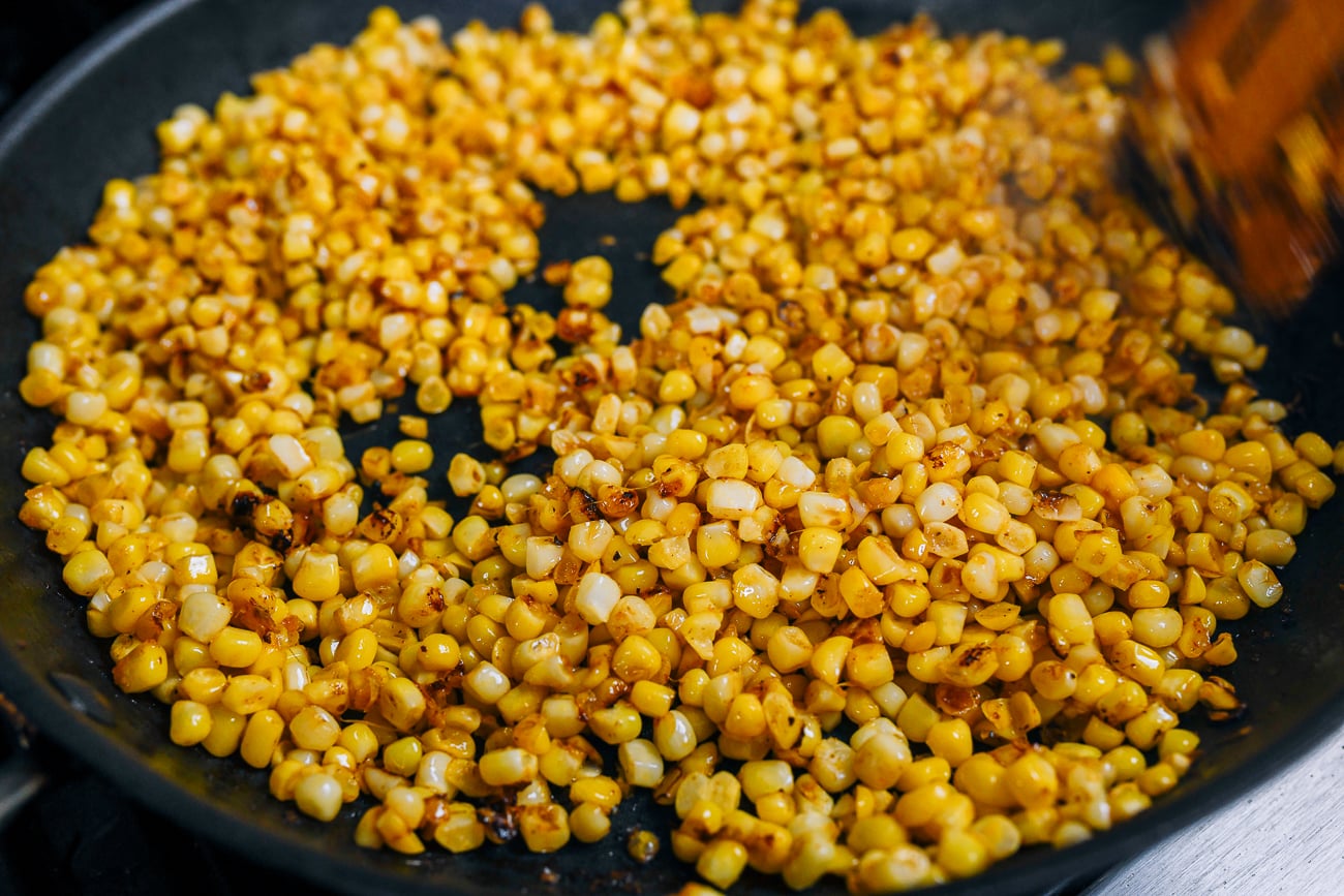 fried corn in pan