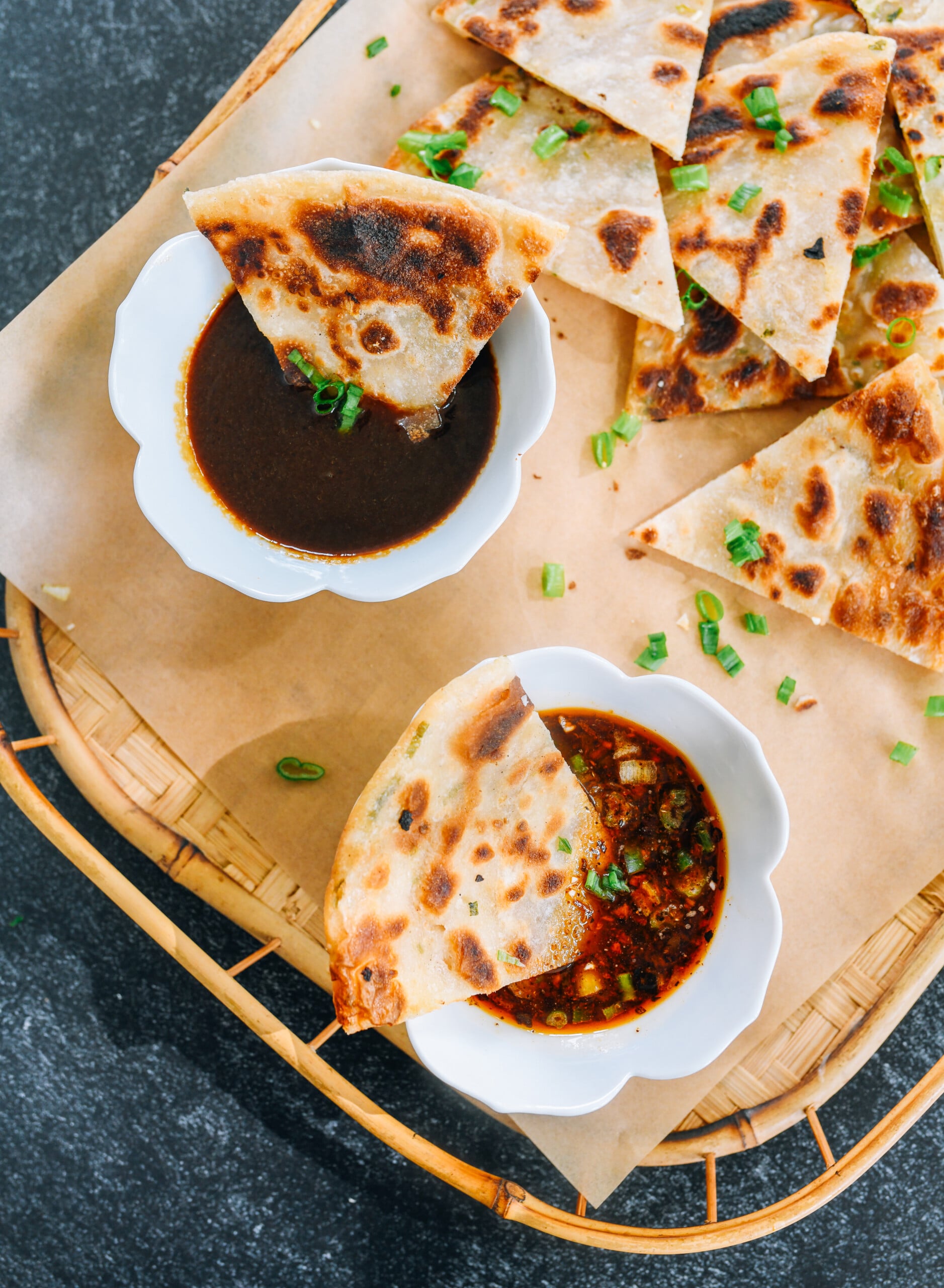 Scallion Pancake Dipping Sauce (One Spicy, One Sweet)
