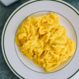 scrambled eggs on plate