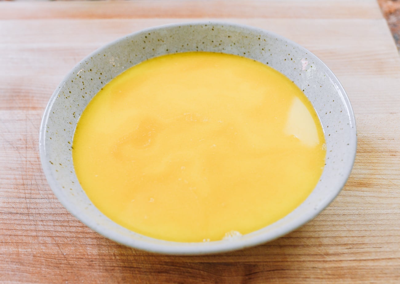Chinese Steamed Egg mixture in dish