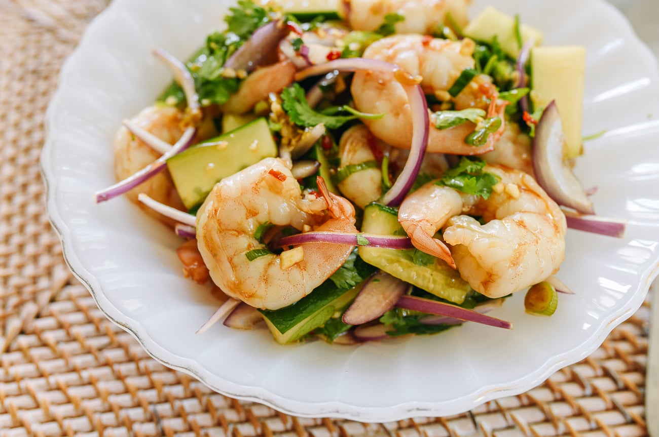 Plate of Chinese shrimp salad