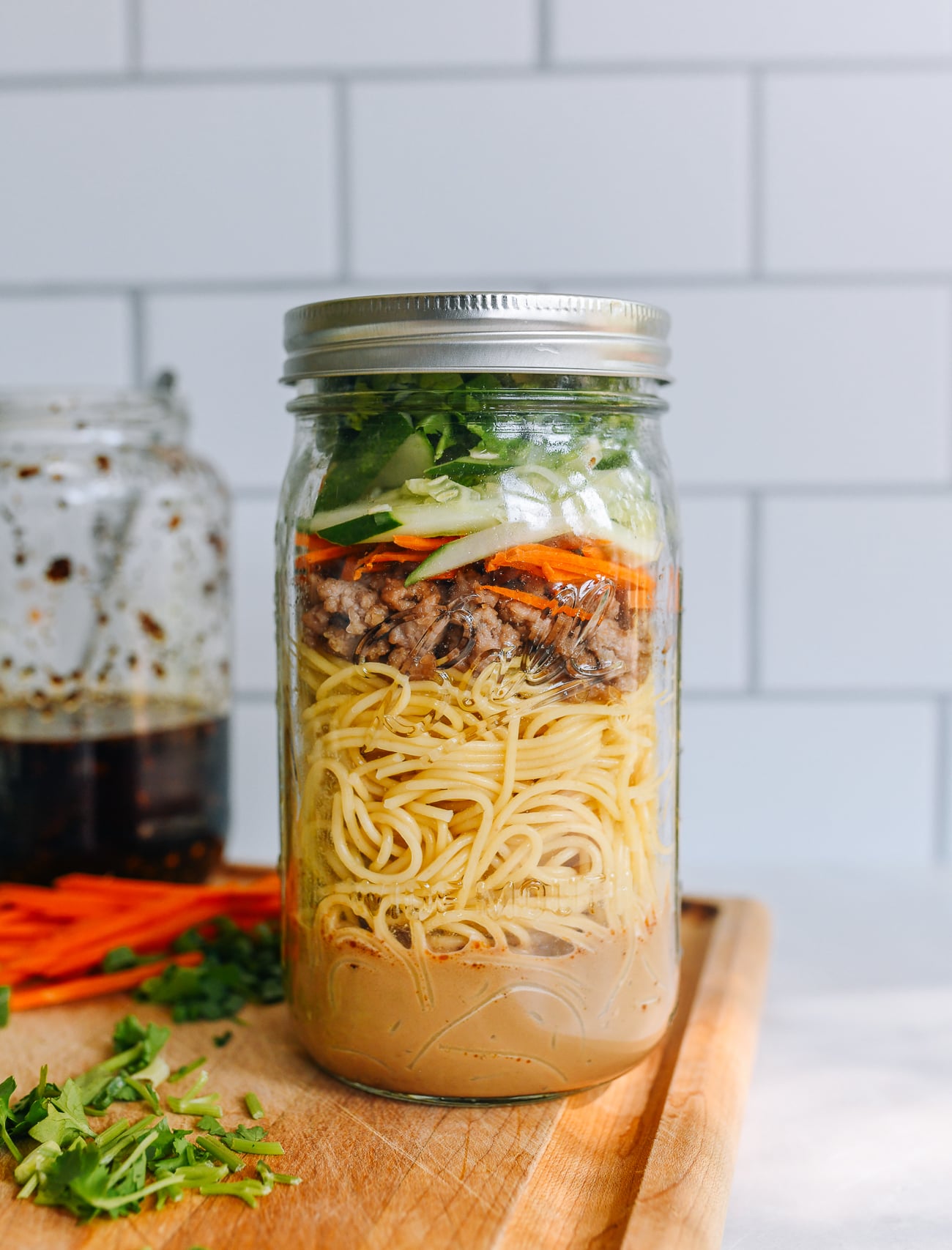 Cold Noodles: Mason Jar Meal Prep!
