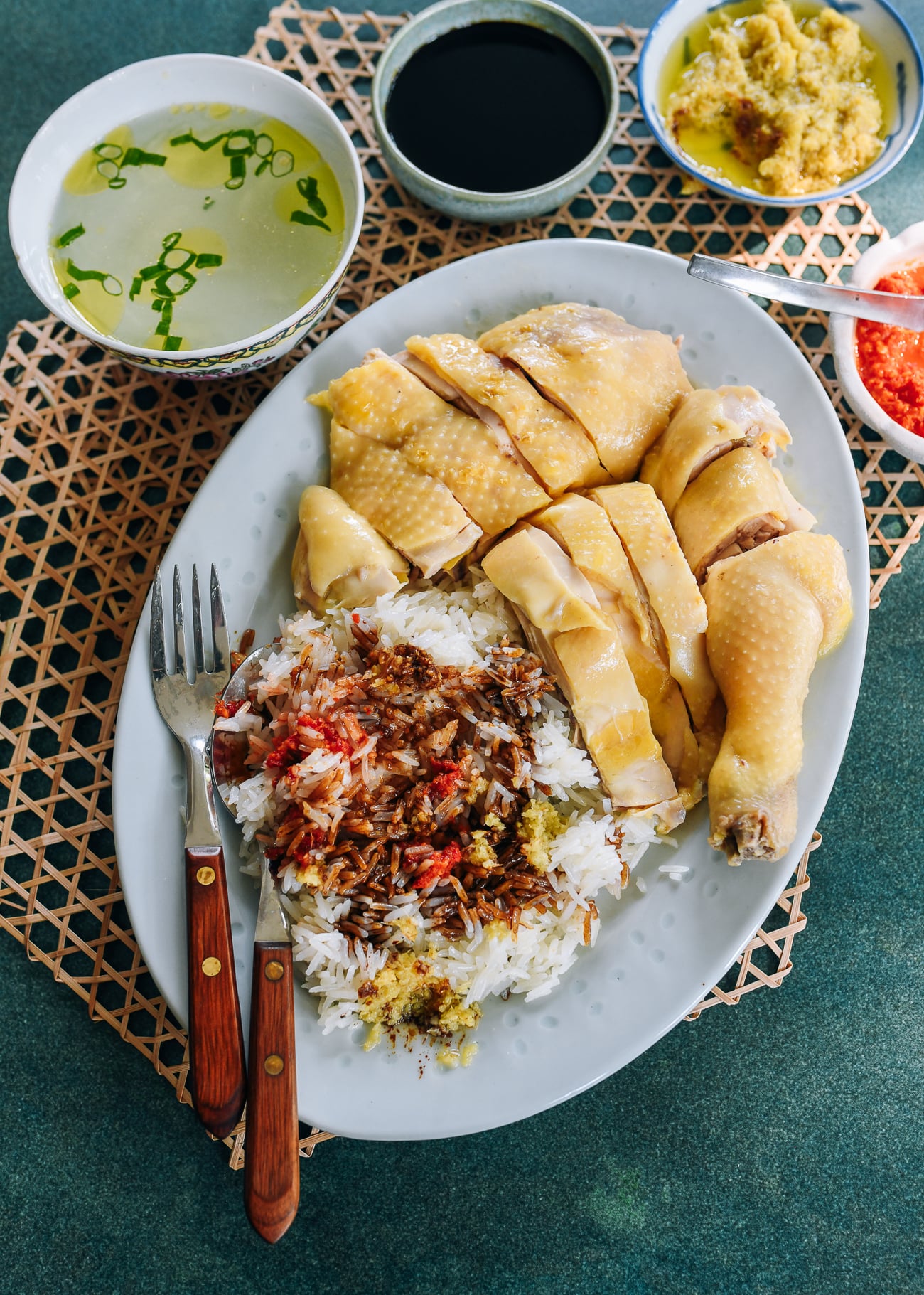Plate of Hainan Chicken Rice