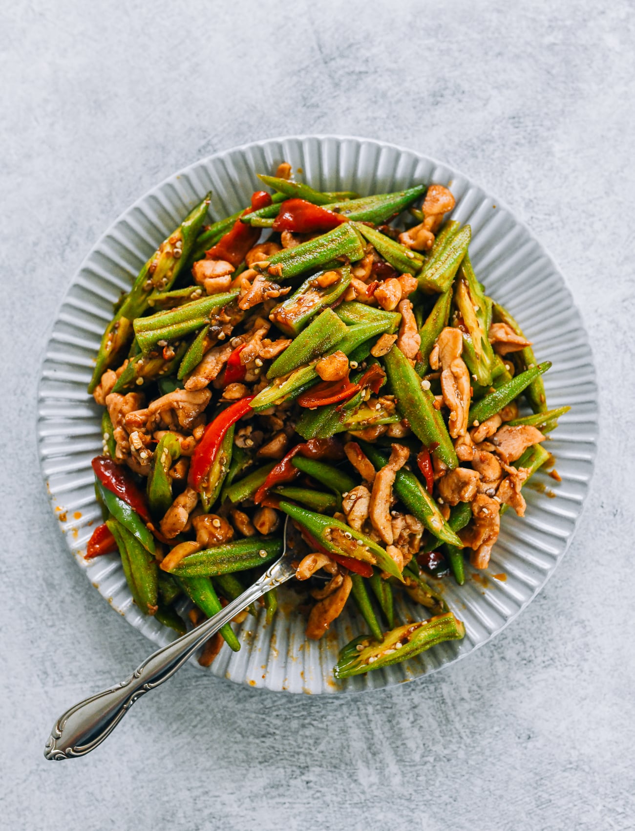 Okra Stir Fry with Chicken