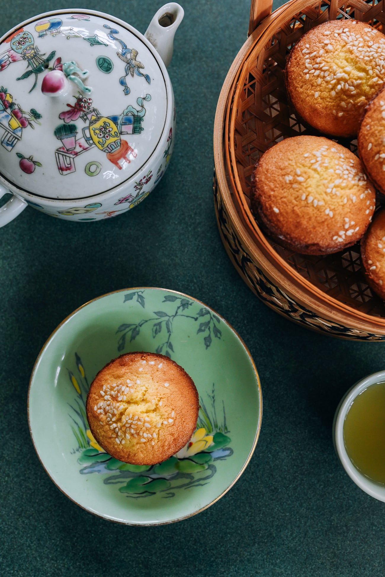 Chinese egg cake on plate