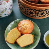 Cross-section of old fashioned Chinese egg cake
