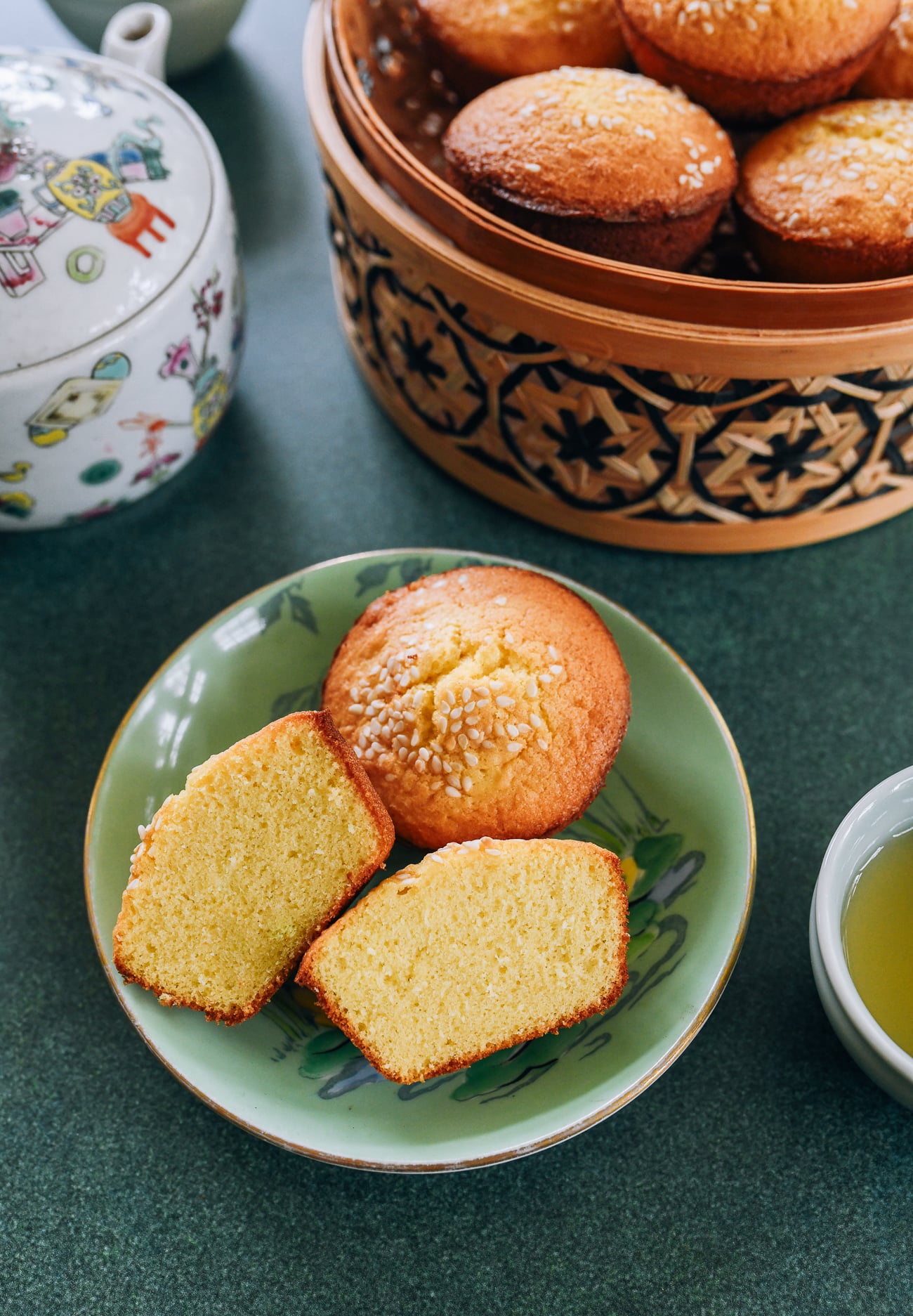 Cross-section of old fashioned Chinese egg cake