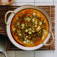 steamed egg with okra