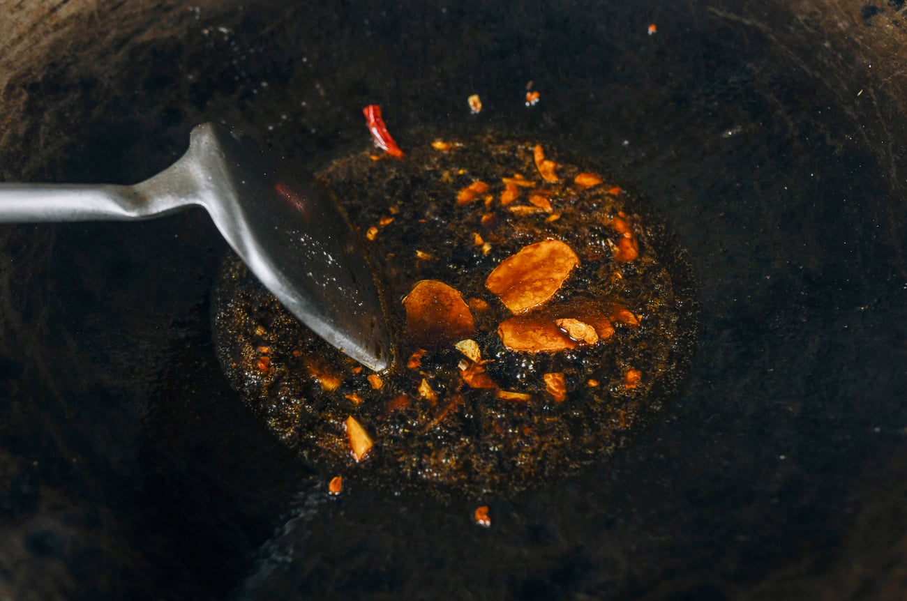 making sauce for three cup tofu