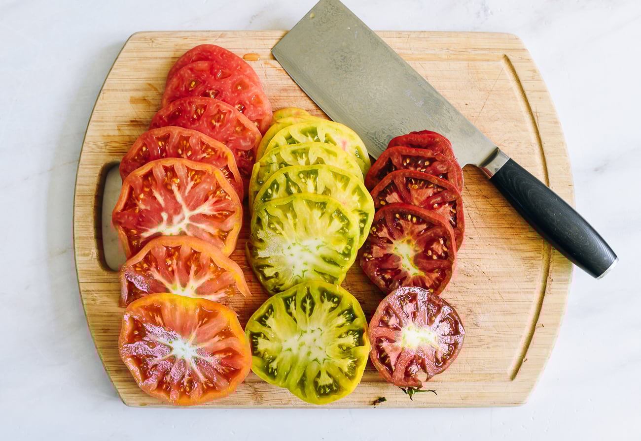 sliced heirloom tomatoes