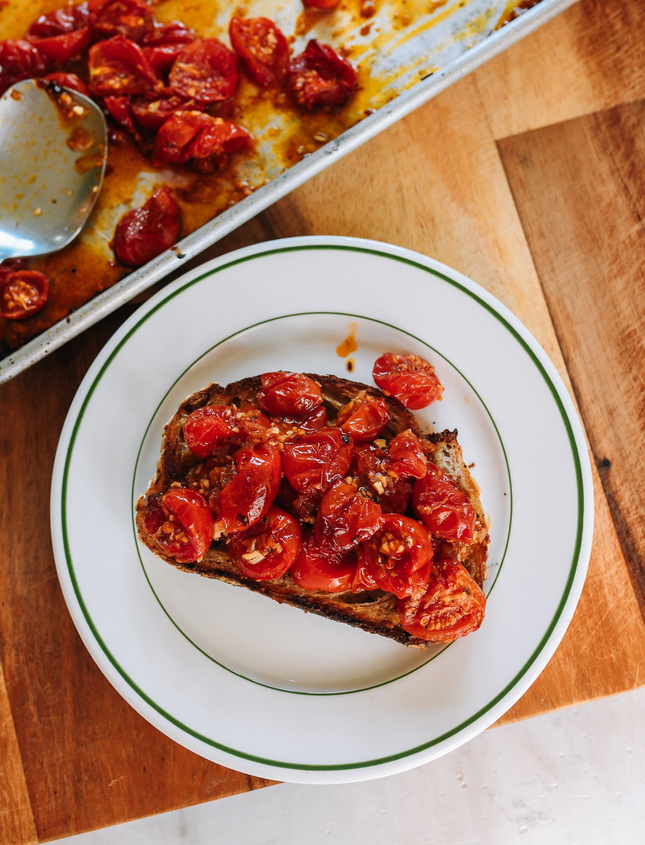 Oven Roasted Cherry Tomatoes on bread