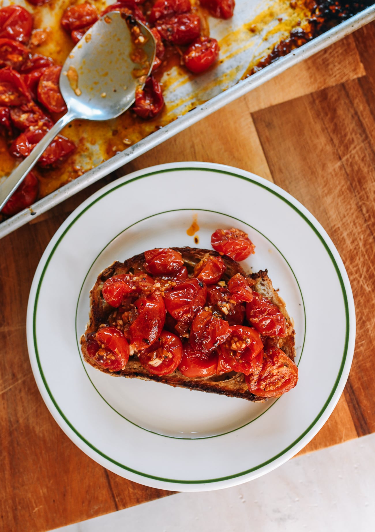 Roasted Tomatoes on toasted bread