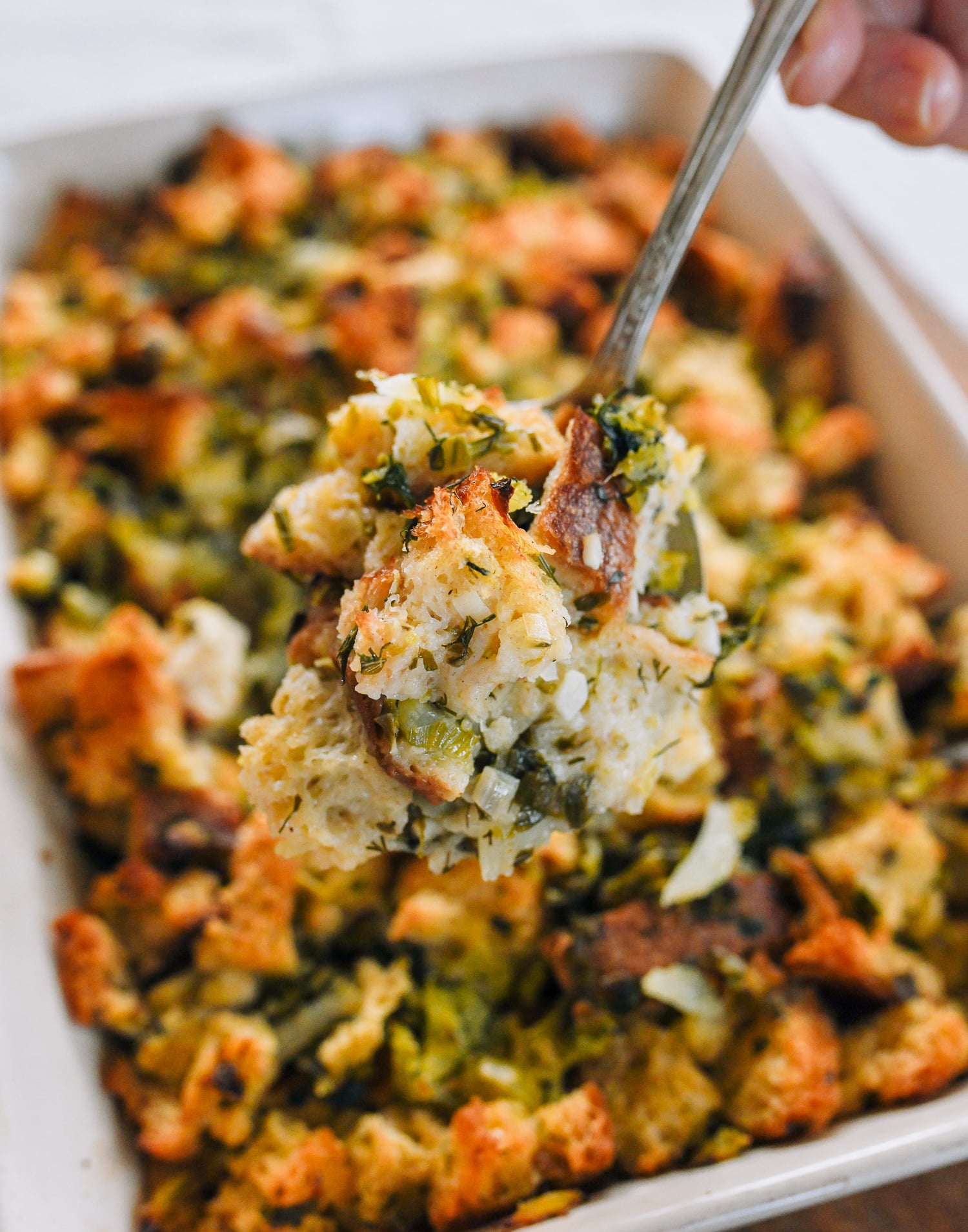 scoop of herb stuffing