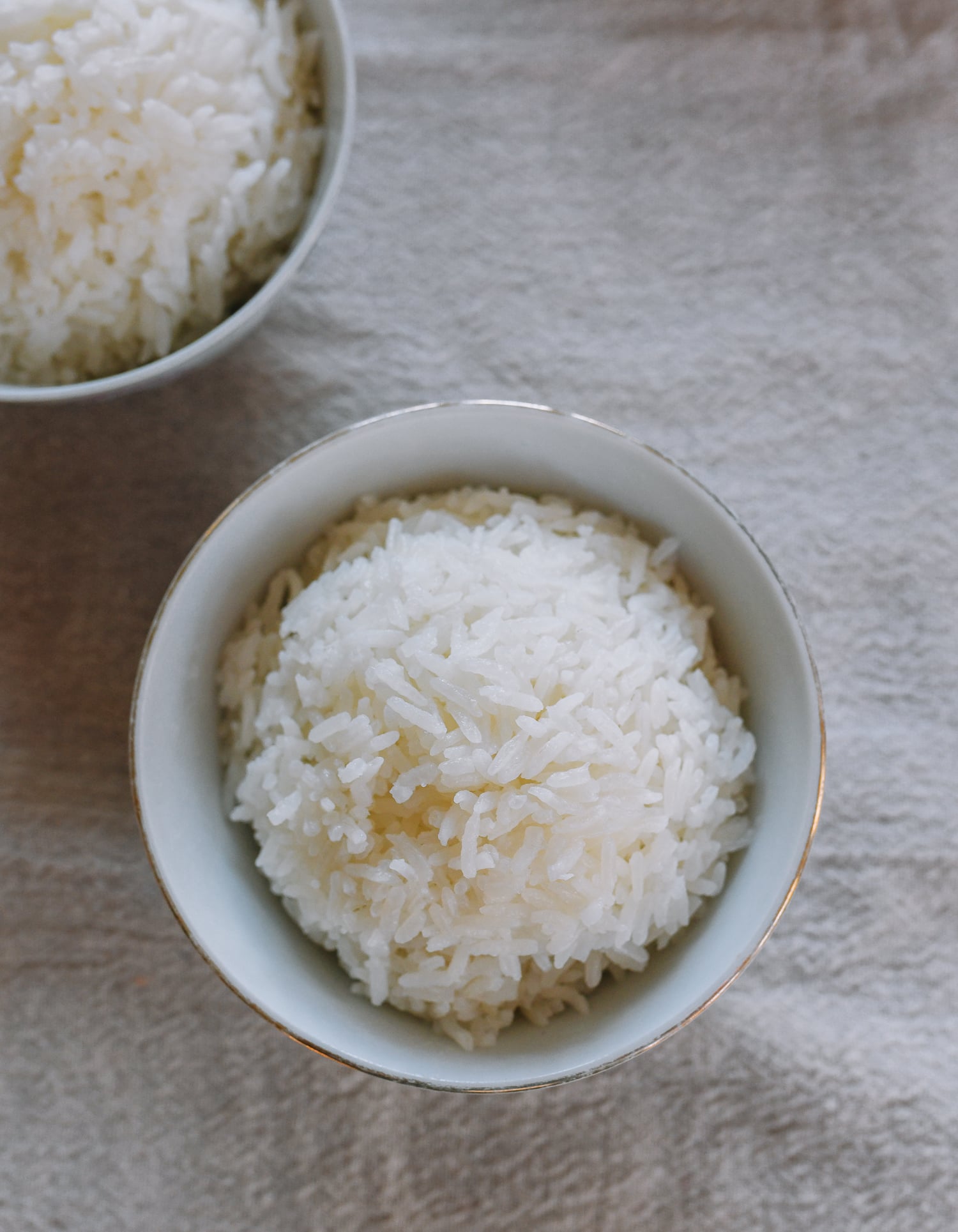 bowls of jasmine rice