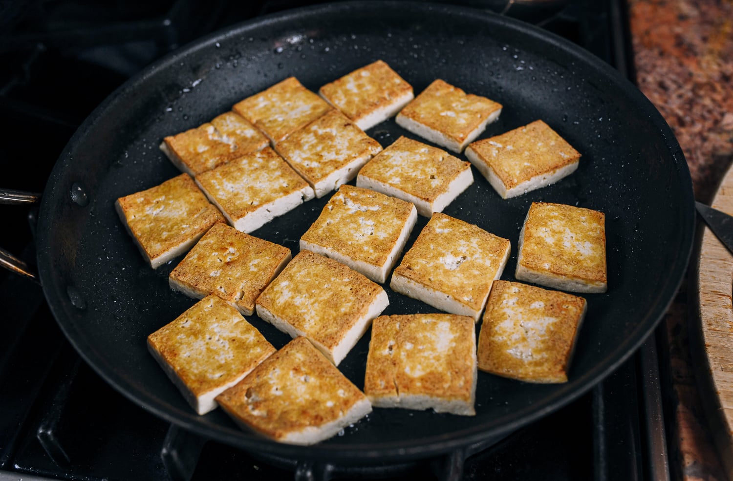 pan-frying tofu