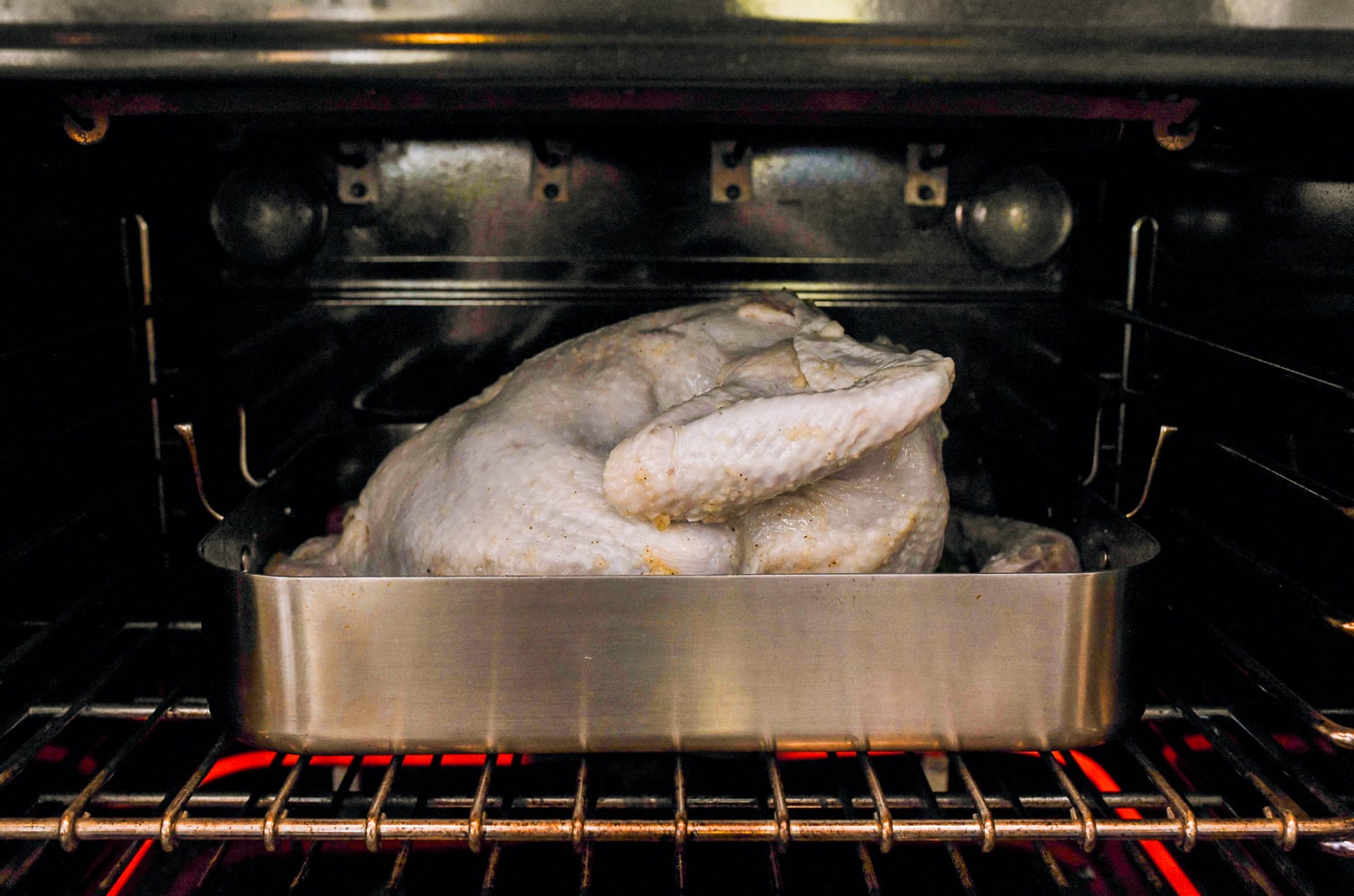 turkey in oven breast side down