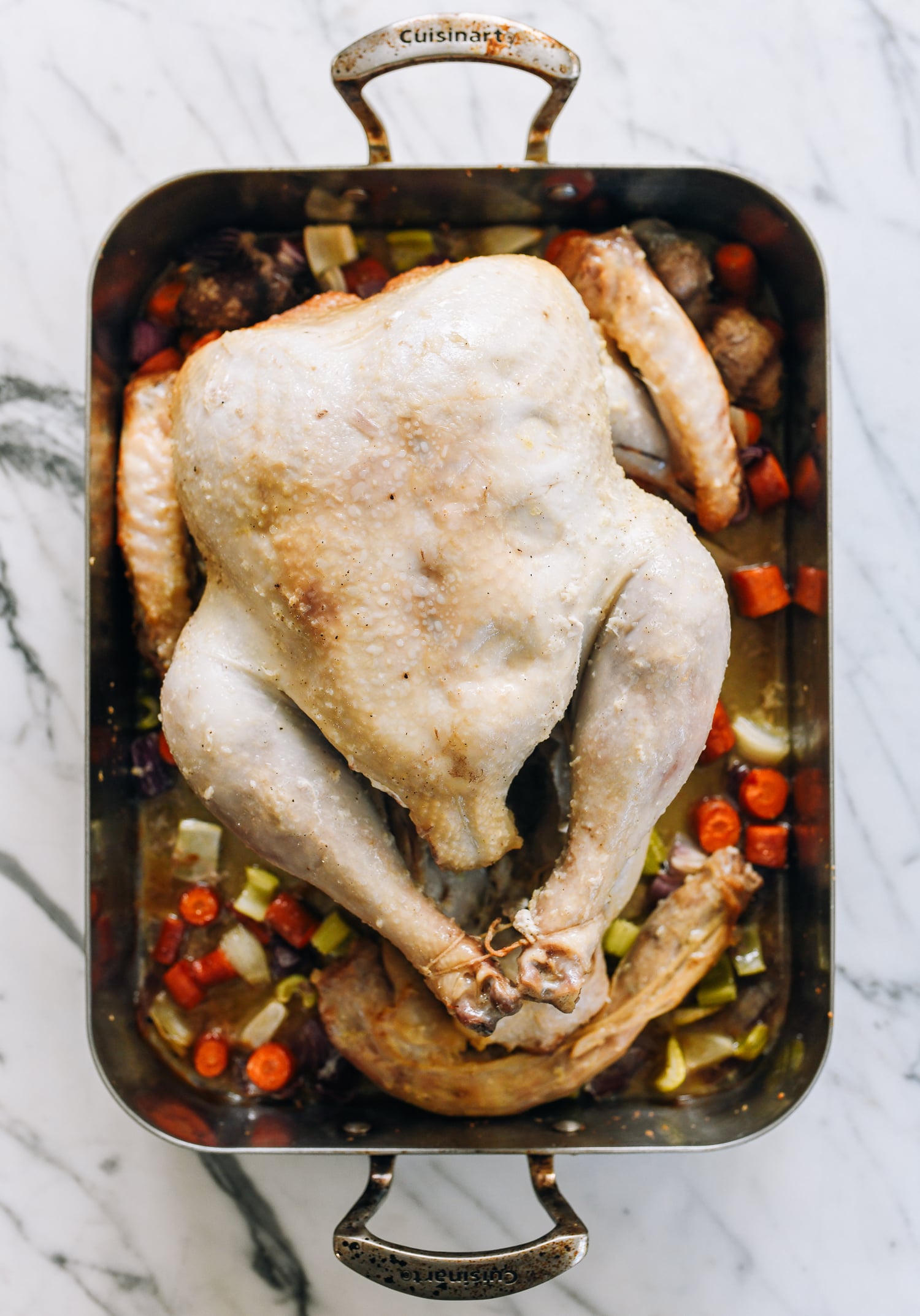 turkey flipped breast side up halfway through roasting