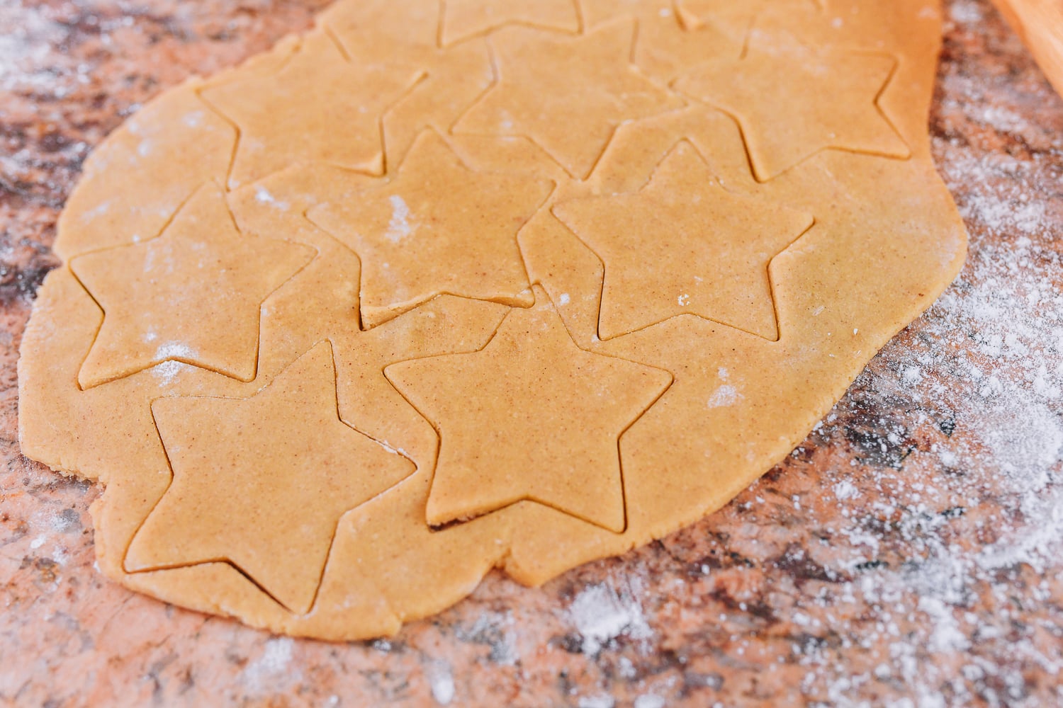 stars cut out of cookie dough