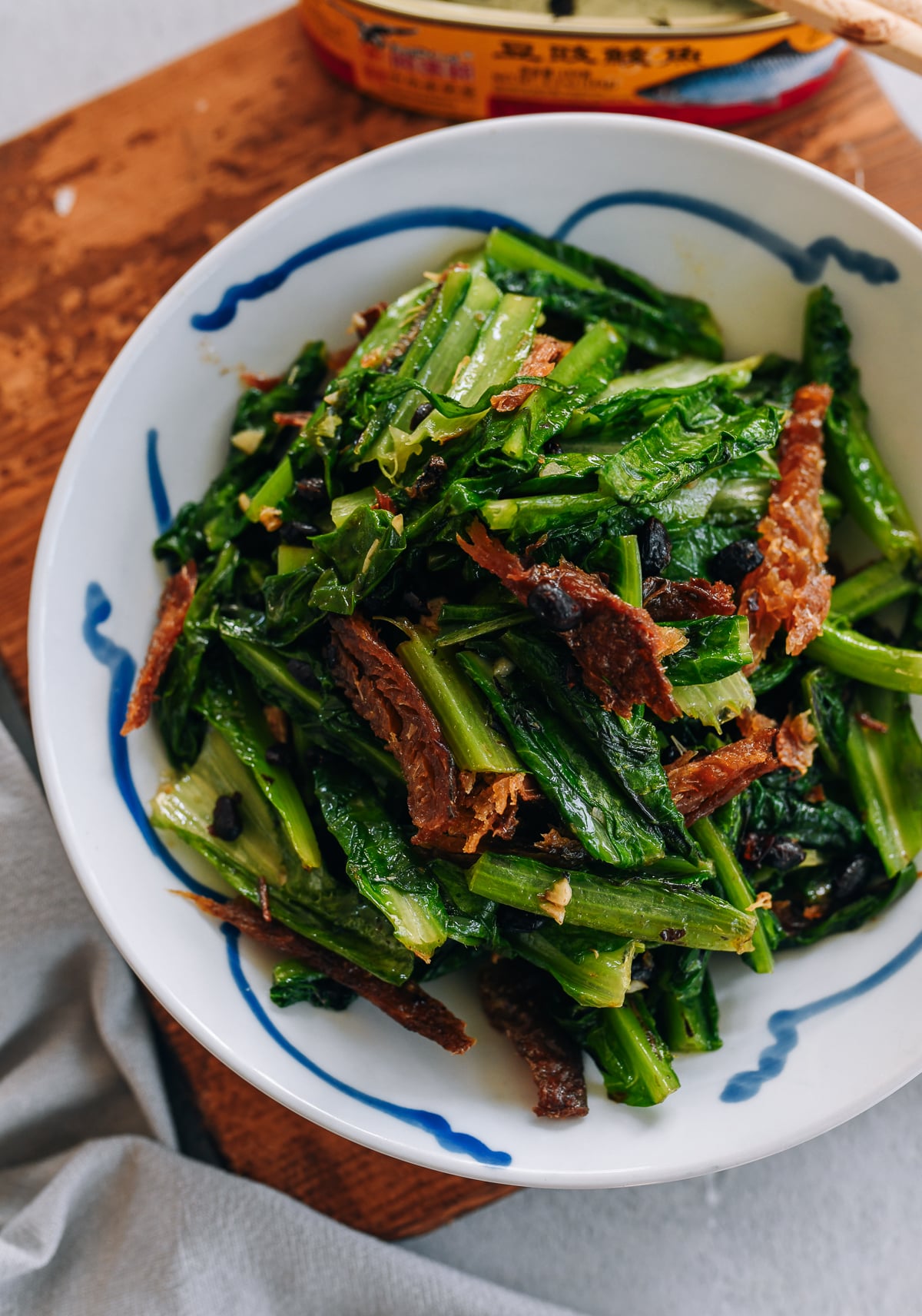 Chinese Fried Dace with Stir-fried Greens recipe