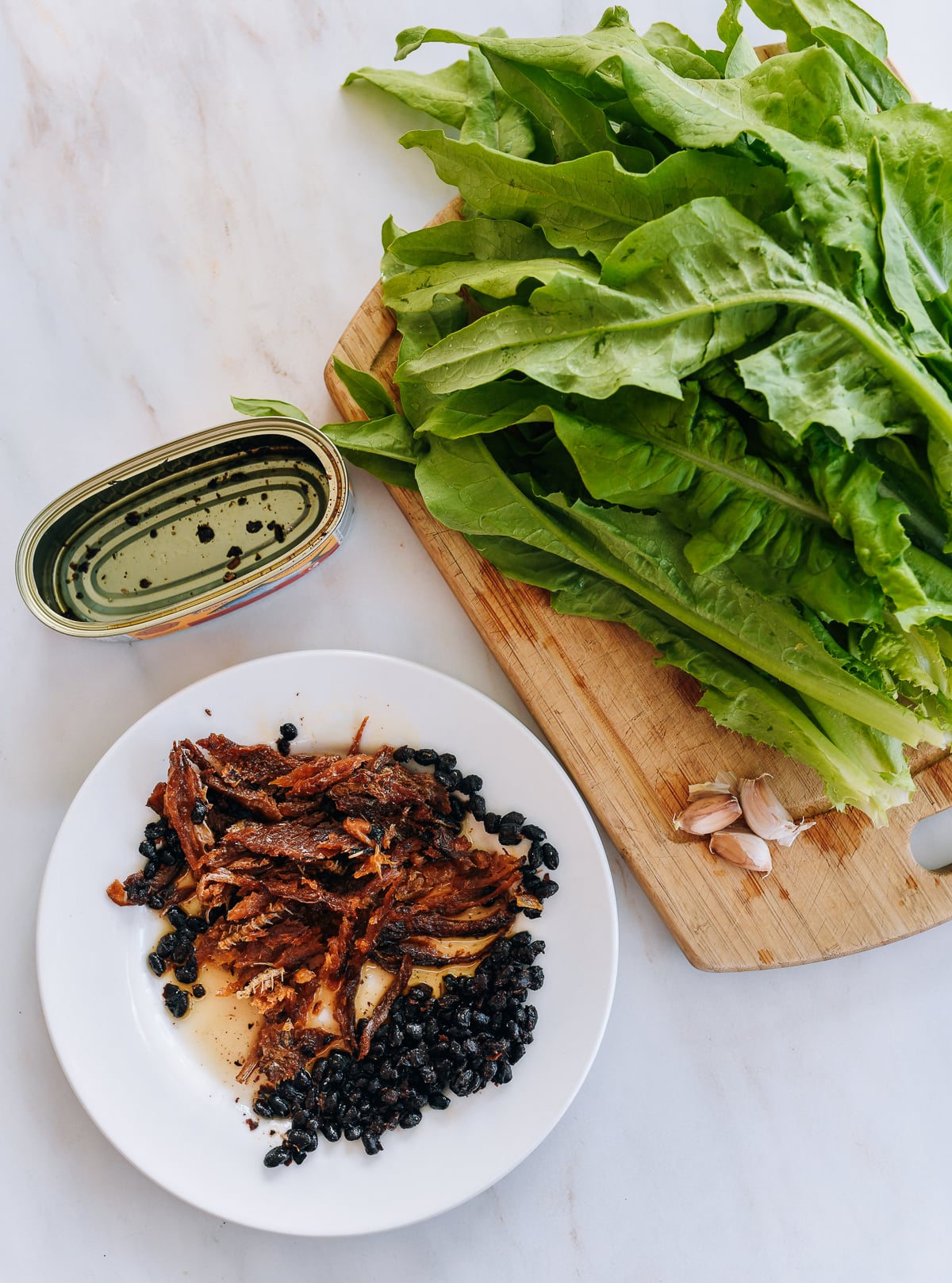 washed AA choy and canned dace