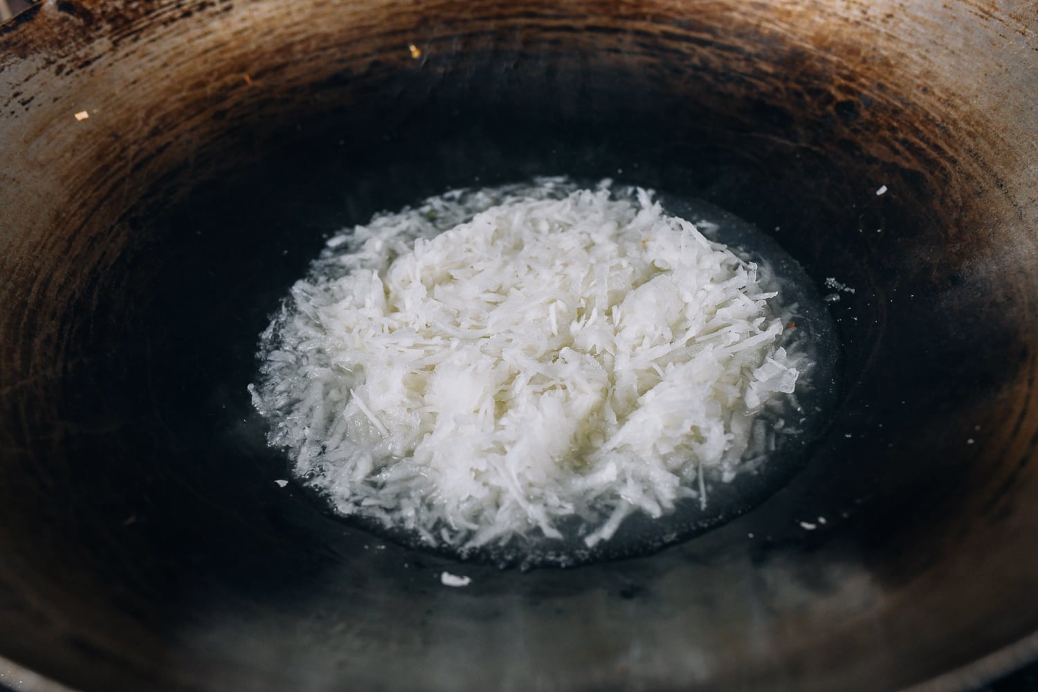 cooking grated daikon radish