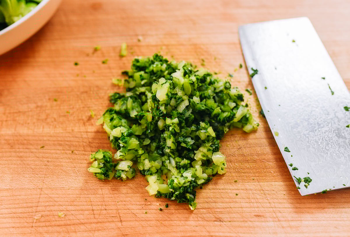 finely chopped blanched bok choy