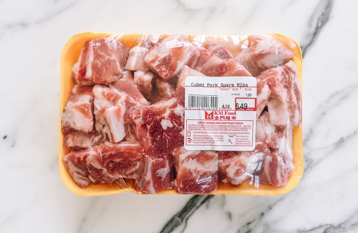 package of spare ribs cut into small pieces